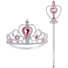 Princess Dress Up Accessories Princess Crown Tiara for Little Free Size Pink