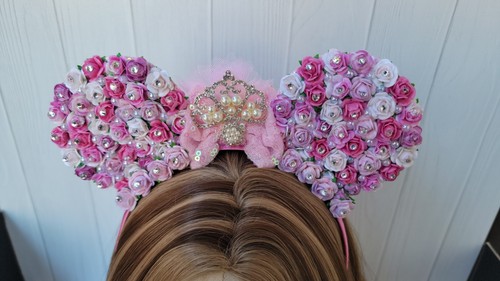 Bandeau oreilles de princesse, oreilles de souris, paillettes bling, oreilles de souris de vacances, floral - Photo 1/5