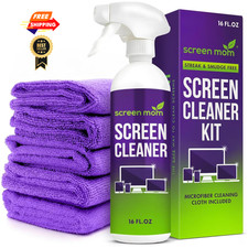 Screen Cleaner Spray and Wipe Kit 16oz 5 Pack Microfiber Towel Bundle -...