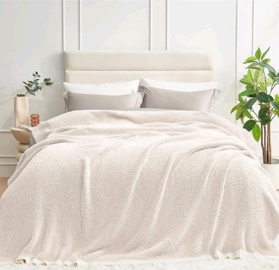 Snuggle Sac Queen Size Oversized Super Soft Bed Blanket - Warm & Cozy Knit Fuzzy