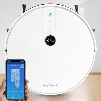 Pure Clean Smart Robot Vacuum - Digital Robot Cleaning Vacuum with WiFi App