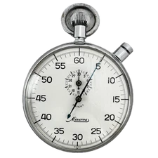 Antique 57.5mm Minerva 7 Jewel Open Face Stop Watch Nickel Swiss Made