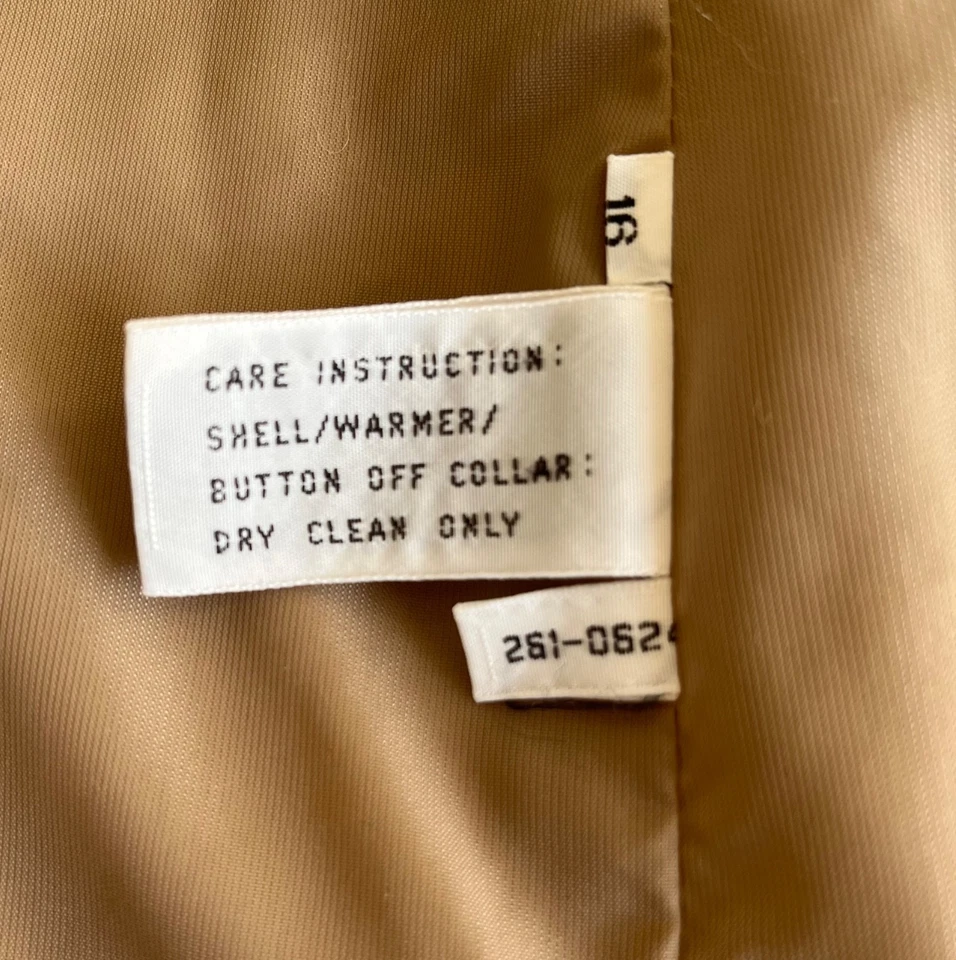 Gabardina Worthington vintage caqui extraíble cuello de lana y calentador años 80 90 Foto 4 de 4