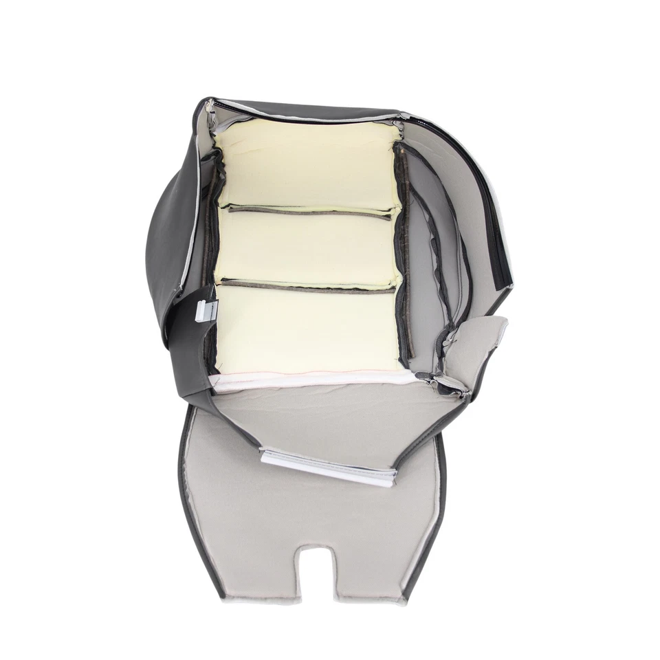 Cubierta de asiento de cuero inferior del conductor gris 2 tonos para Nissan Armada Titan 2005-2015 Foto 3 de 4