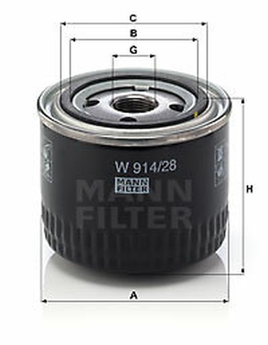 Mann-Filter W 914/28 ÖLfilter FüR CitroëN, Fiat, Iveco, Karsan, UAZ-image