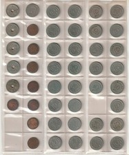 D&auml;nemark: 45 St&uuml;ck 5 und 10 Oere (1920er 50er 60er, 70er) Sammelseite + 500 DKK