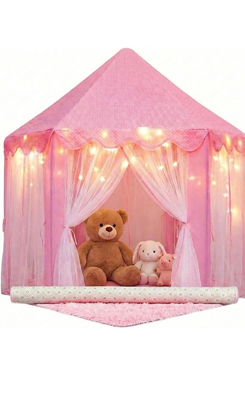 Orian Toys Princess Castle Tent w/ LED Star Lights Pink 55x53