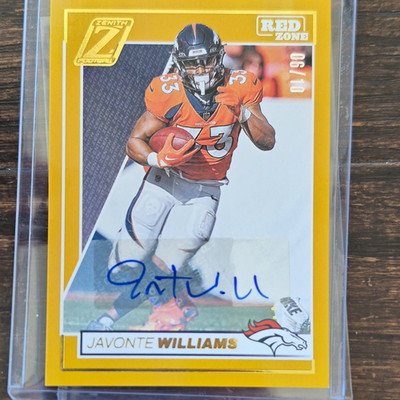 Panini 2024 Zenith Red Zone Javonte Williams #30 Auto 6/10 Denver Broncos