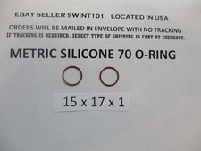 15mm ID x 17mm OD x 1mm thick SILICONE O-ring. Quan 2.
