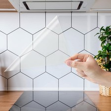 Clear Contact Paper Roll Self-Adhesive Backsplash Wall Protector 23.6x32.8ft