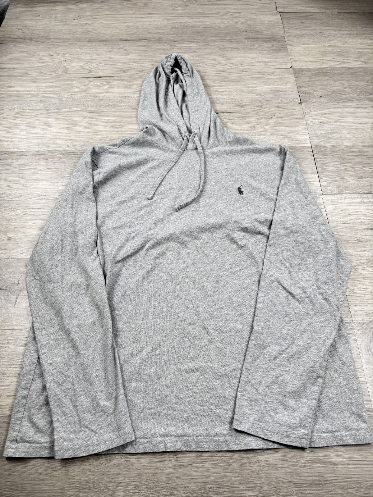 Polo Ralph Lauren Felpa con Cappuccio Uomo XL Grigio Pony Pullover Leggero Cotone Lungo