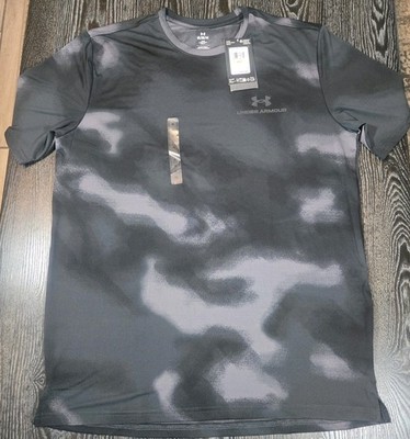 Under Armour Men's Vanish Energy Rush Loose Fit Printed Black/Grey Shirt Medium