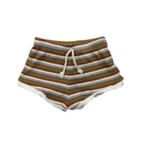 Quincy Mae Stripes Ribbed Neutral Shorts