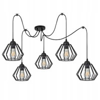 Luxolar Pendelleuchte Spinne 5-Flammig Aus Metal Draht Im Edison-Stil E27 60W