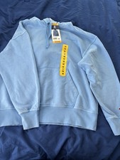 Champion Women's Light Blue Logo Hoodie Sweatshirt Size Medium
