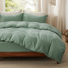 Duvet Cover Set King 104x90 In 4 Pieces Cotton Sage Green Bedsure Size Fitted