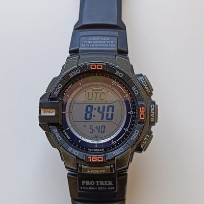 Casio Pro Trek PRG-80 Tough Solar Triple Sensor Men's Watch - Alti/Baro/Compass
