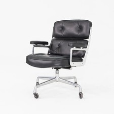 1970s Herman Miller Eames Time Life Executive Desk Chair with Black Leather