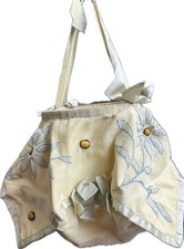 Petit Point French Tapestry Drawstring Purse 1940s Pouch Handbag 15  Antique