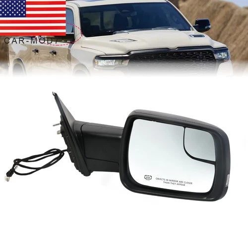 Right Heated Mirror For 2019-2022 Ram 1500 Power Fold Textured With Signal Light