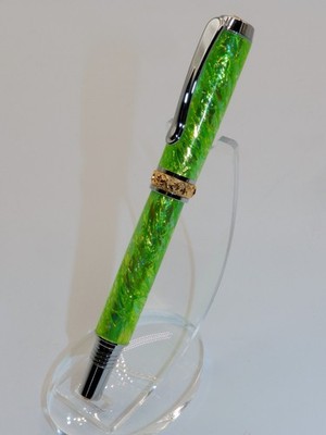 Handmade Rollerball Pen with Stunning Forrest Opal FX. Makes Great Gift! #118