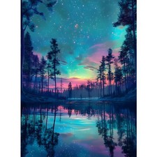 500 Pieces Jigsaw Puzzle Northern Lights Aurora Borealis Night Landscape Art