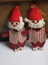 Vintage Pr Japan Felt Santa CHRISTMAS ornaments