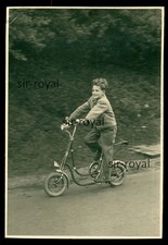 Junge 1955 auf Fahrrad - Minirad Klapprad Faltrad Wanderrad 1950er - Foto 7x10cm