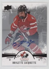 2016 Upper Deck Team Canada Juniors Women's Black Brigette Lacquette #4 Auto 2vh