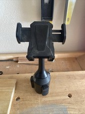 Car Phone Mount Cup Holder Easy Secure 360 Rotation Clamp Black. Used