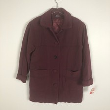 Vintage Utex Cashmere Wool Blend Plum Purple Coat S Nwt