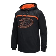 Anaheim Ducks Reebok Cross Check Team Logo Perf. Black Pullover Hoodie Men's