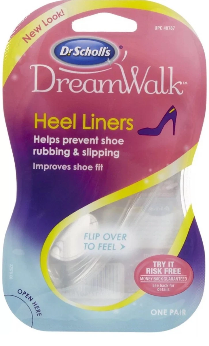 Dr. Scholl s Dream Walk Heel Liners Prevents Rubbing Slipping 2 pairs BNIP