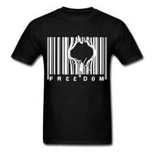 Freedom Barcode humanity government break free anarchy graphic Tee t-shirt