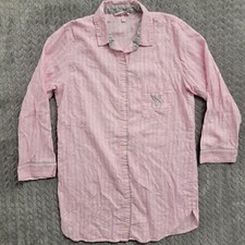 Victoria  s Secret Pink/Silver Long Sleeve Lounge Pajama Night Dress Sz Small