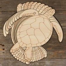 10x Wooden Swimming Green Sea Turtle Craft Shape 3mm Plywood Sea Life