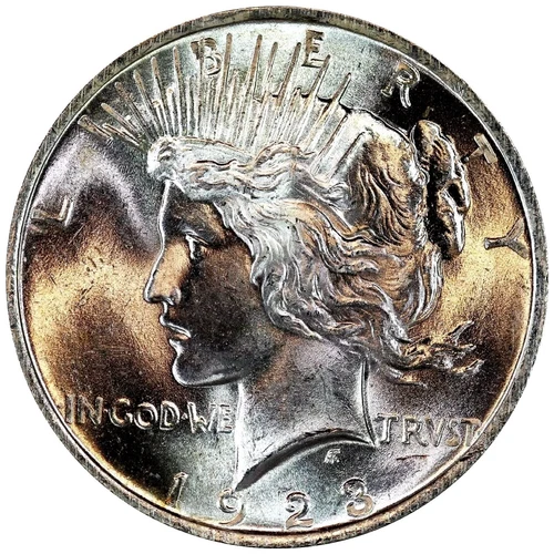 Brilliant GEM Uncirculated $1 1923 Peace US Silver Dollar 90% BU! CRAZY LUSTER