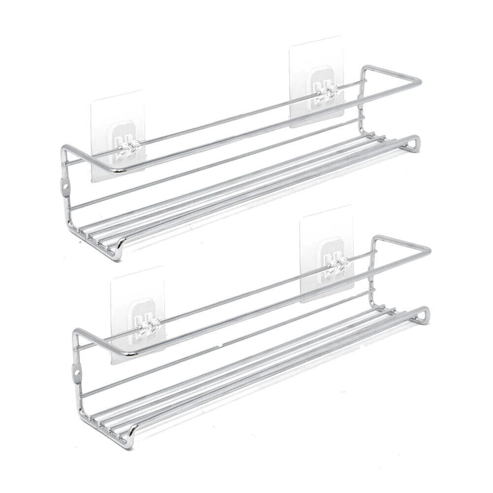 2/4 TIER SPICE HERB JAR RACK HOLDER KITCHEN DOOR CUPBOARD STORAGE WALL