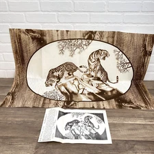 Tri Chem 8352 Barnwood Oval Tigers 24"X36" Picture to Paint Liquid Embroidery