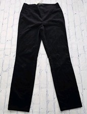 Talbots Pants Black Velvet Heritage Fit Stretch Cotton Elastic Waist WOMENS SZ 8