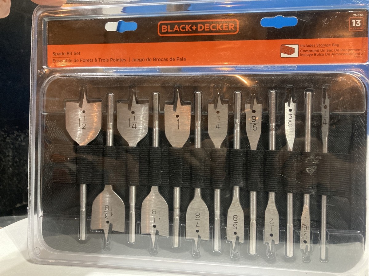 BLACK &DECKER Drill Bit Set, Spade/Paddle, 13-Piece (71-536)