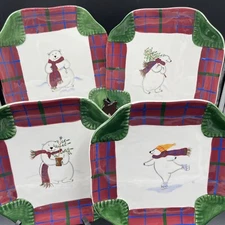 Pfaltzgraff Snow Bear Cookie Plate Luncheon Serving Tray 8.75 Inch - YOU CHOOSE