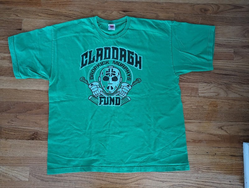 Dropkick Murphys Claddagh Fund Hockey Goalie Mask T Shirt Men's 2XL Green Rock