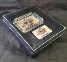 Vintage Reproduction Flip Top Lighter & Ashtray Smoke Comrades Cigars Gift Set