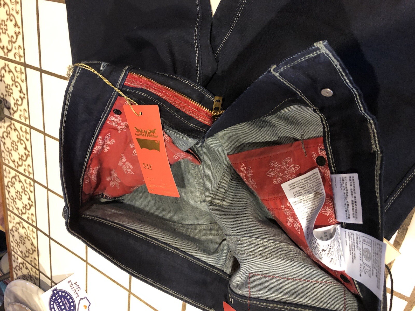 VINTAGE LEVI’S 511 MEN’S JEANS DARK BLUE SIZE 31 W 34L RARE RED TAG DENIM DRESSY image 7