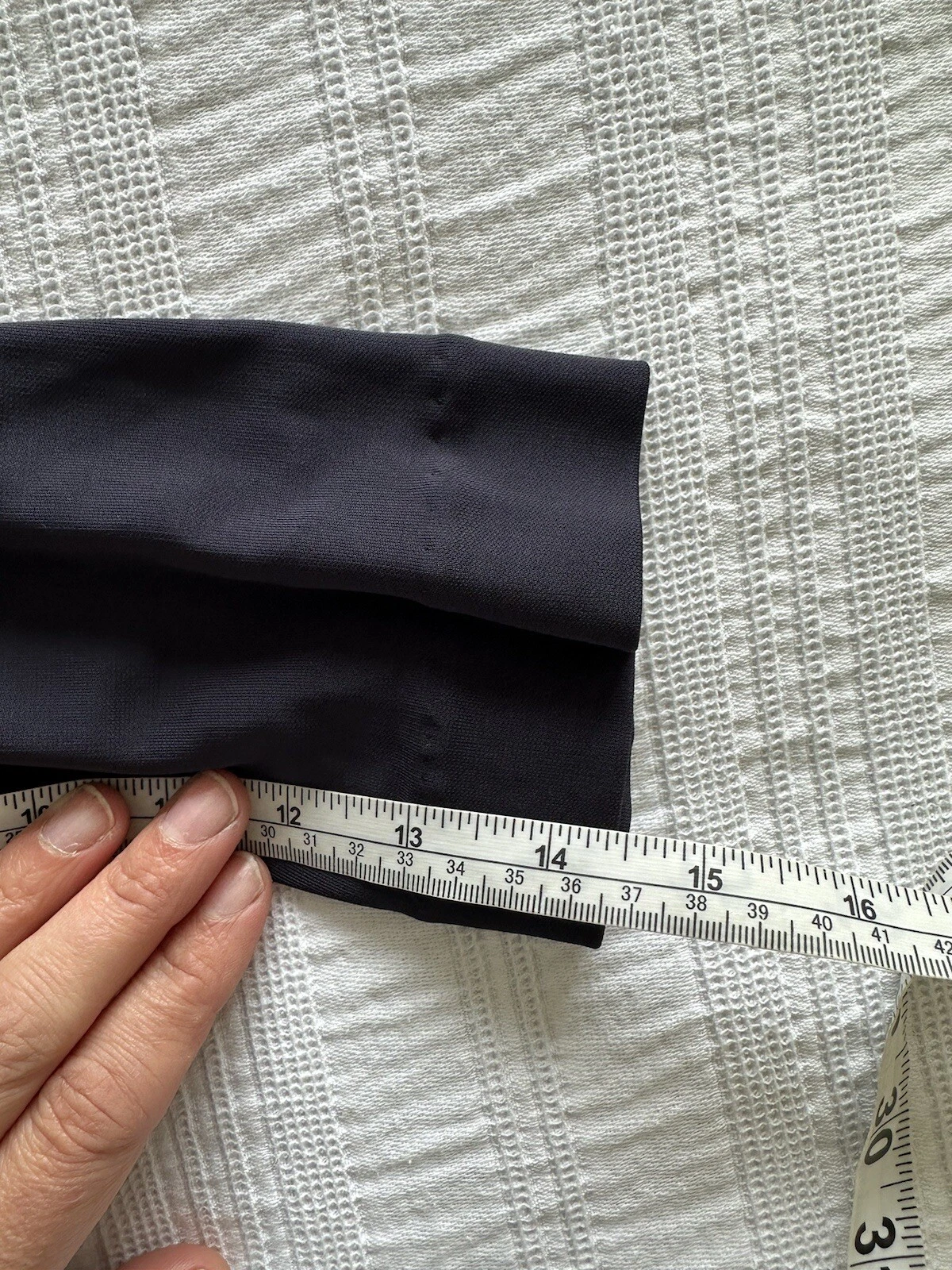 Tory Burch NUOVO SENZA ETICHETTE blu navy avorio impreziosite perline taglia M manica elastica 3 4