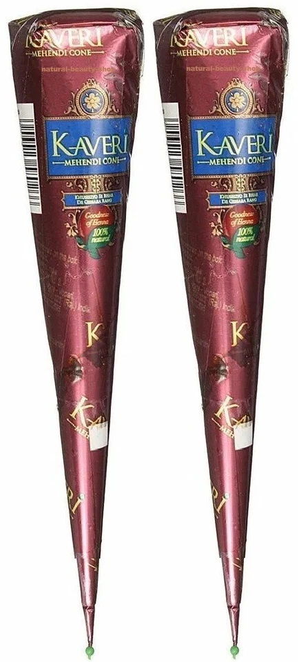 2 ORGANIC DARK BROWN KAVERI HENNA BRIDAL MEHNDI CONE WHOLESALE SELLER PURE&FRESH