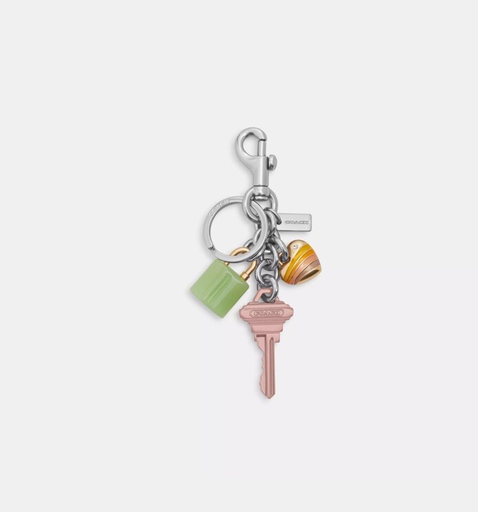 キーホルダー・キーリング COACH Key Cluster Bag Charm CP891 Coach CP891 Lock Key Heart Cluster Bag Charm Keychain Fob