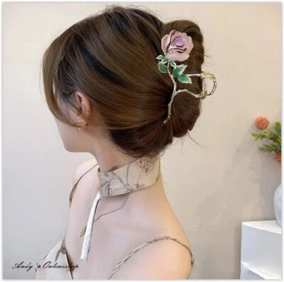Rose Blume Haarklammer Haarspange Haarstyling Haarclips Perlen für Damen Frau