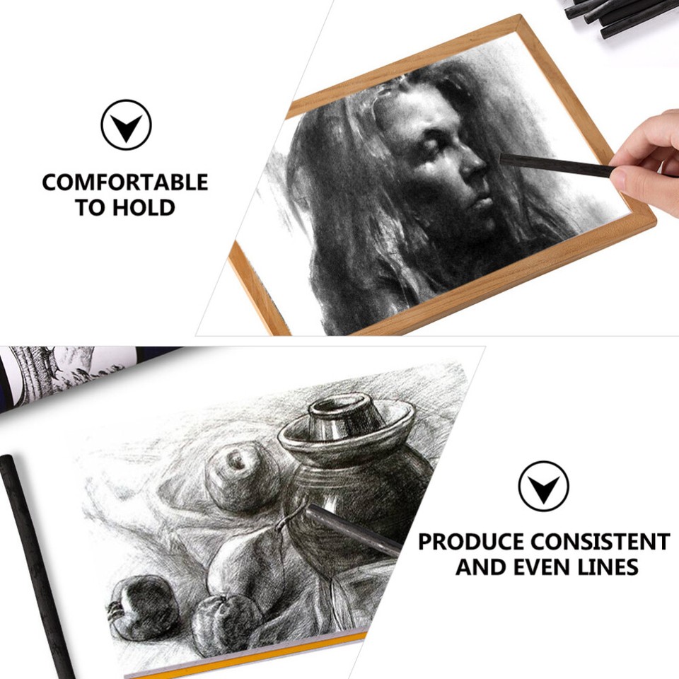 25 Pcs Sketch Carbon Strips Sketching Charcoal Drawing Bar Pencils eBay